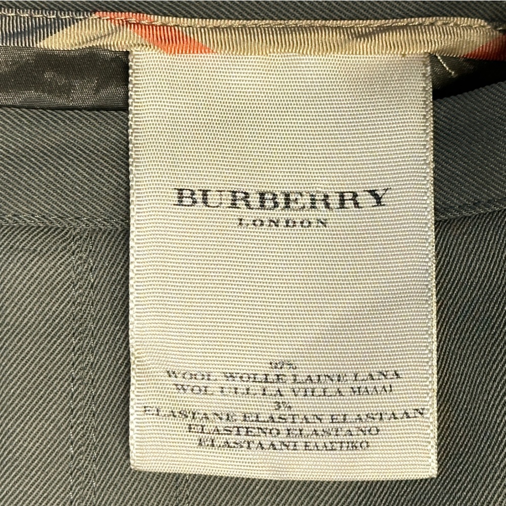 BURBERRY LONDON | Italian Olive Green Wool Pleated Knee Length Skirt US Size 12 - Picture 8 of 10